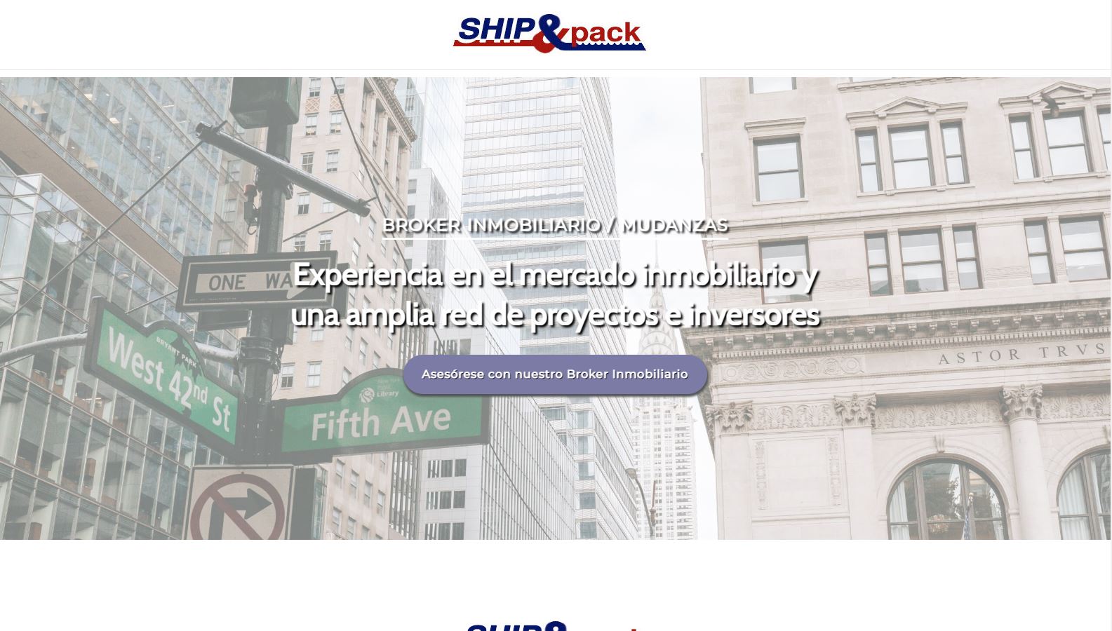 Página Web - SHIP&pack.com - Gestion de envios desde MIAMI al mundo.